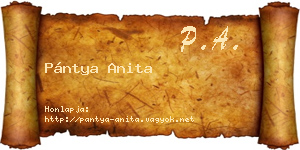 Pántya Anita névjegykártya