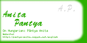 anita pantya business card