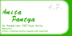 anita pantya business card